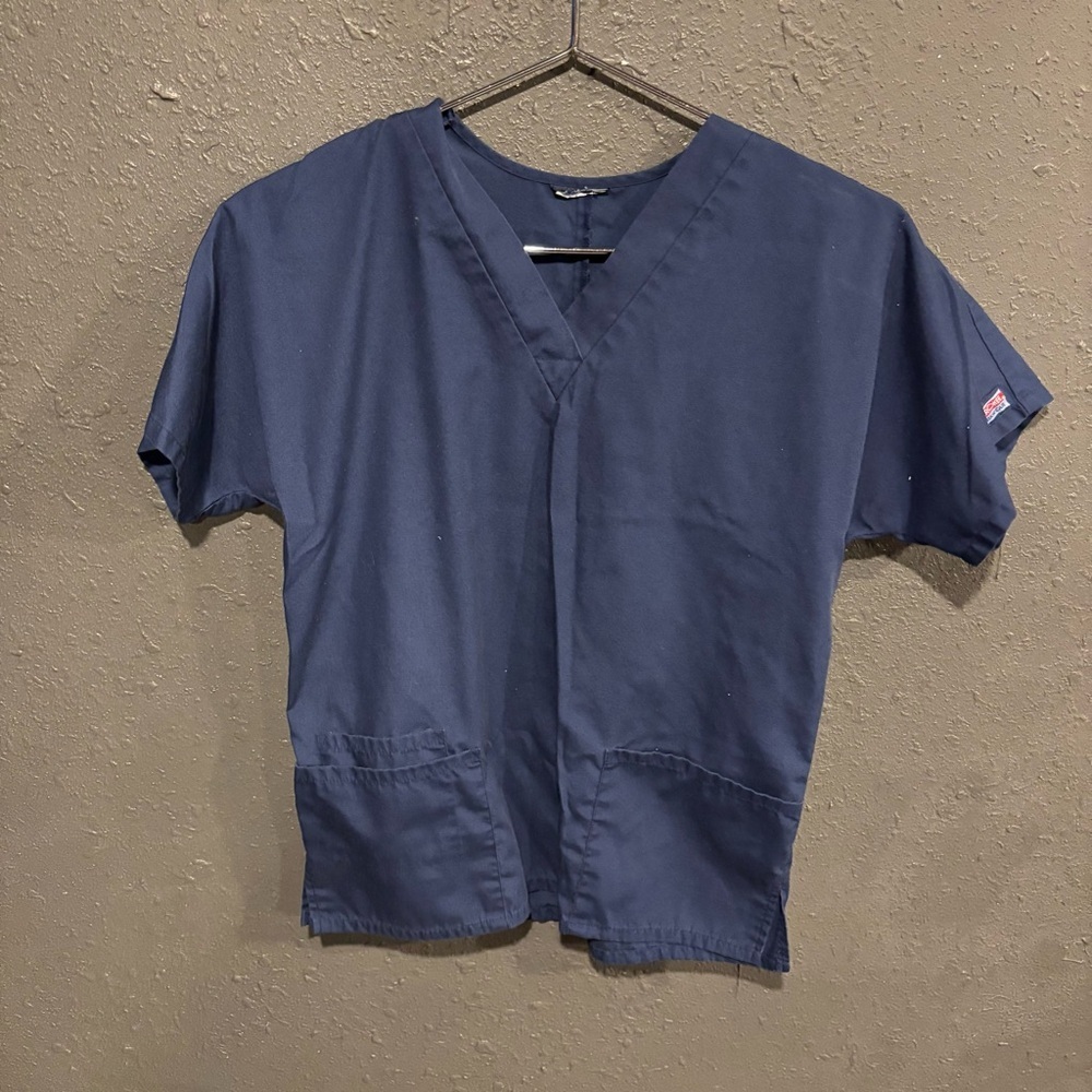 Cherokee Navy Blue Scrub Top